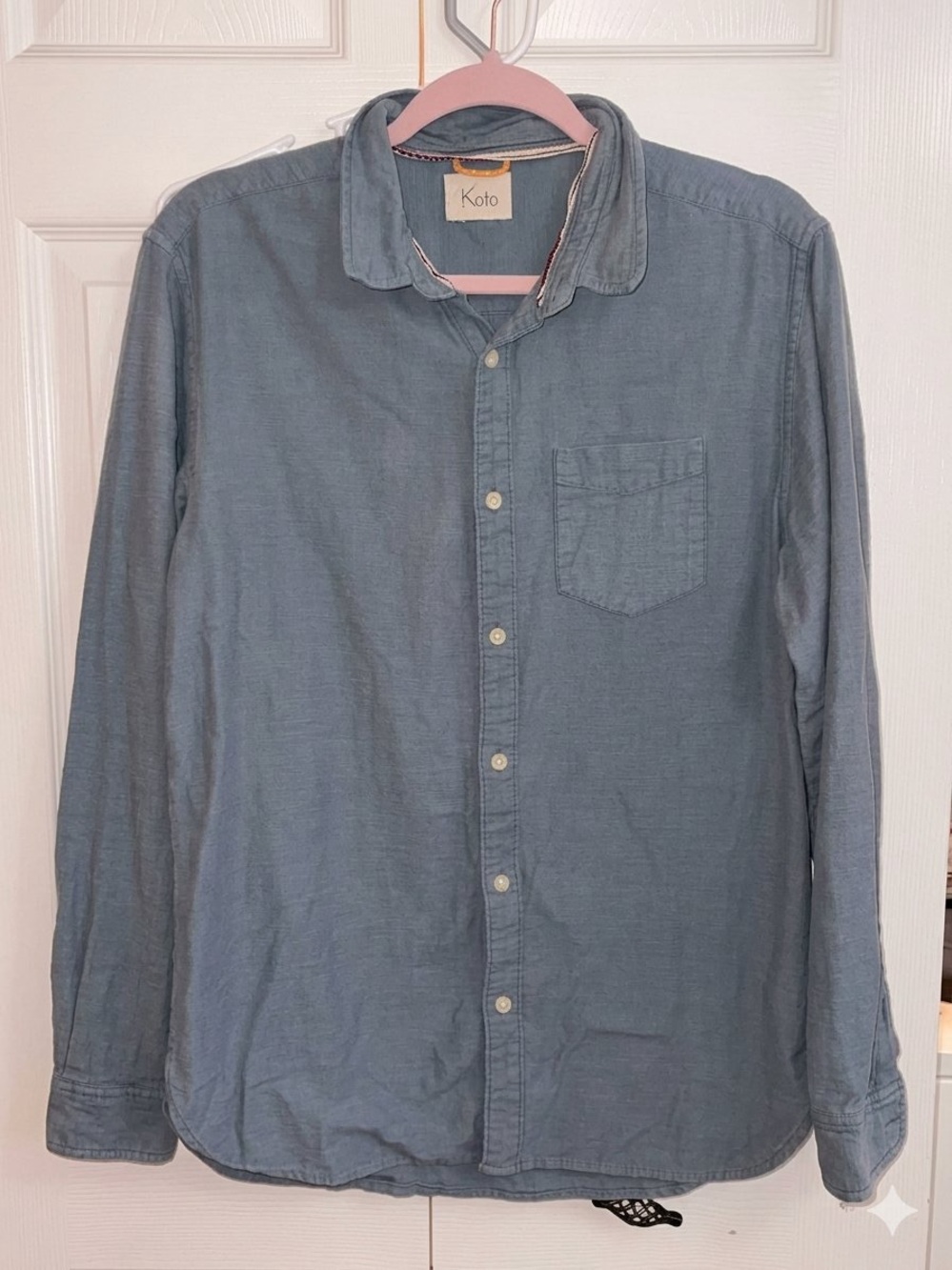 Koto Urban Outfitters Blue Button Down Long Sleeve Shirt Casual Men's Size S